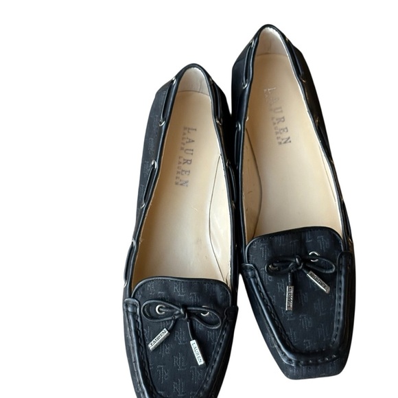 Ralph Lauren Black Loafers Penny Flats Logo Womens Size 7M - Picture 7 of 10